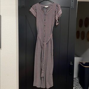 Max Studio Navy and Orange Geometric Dress